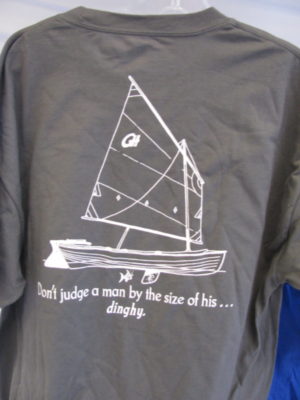 Front: GHBW LogoBack caption: "Never judge a man by the size of his... dinghy."