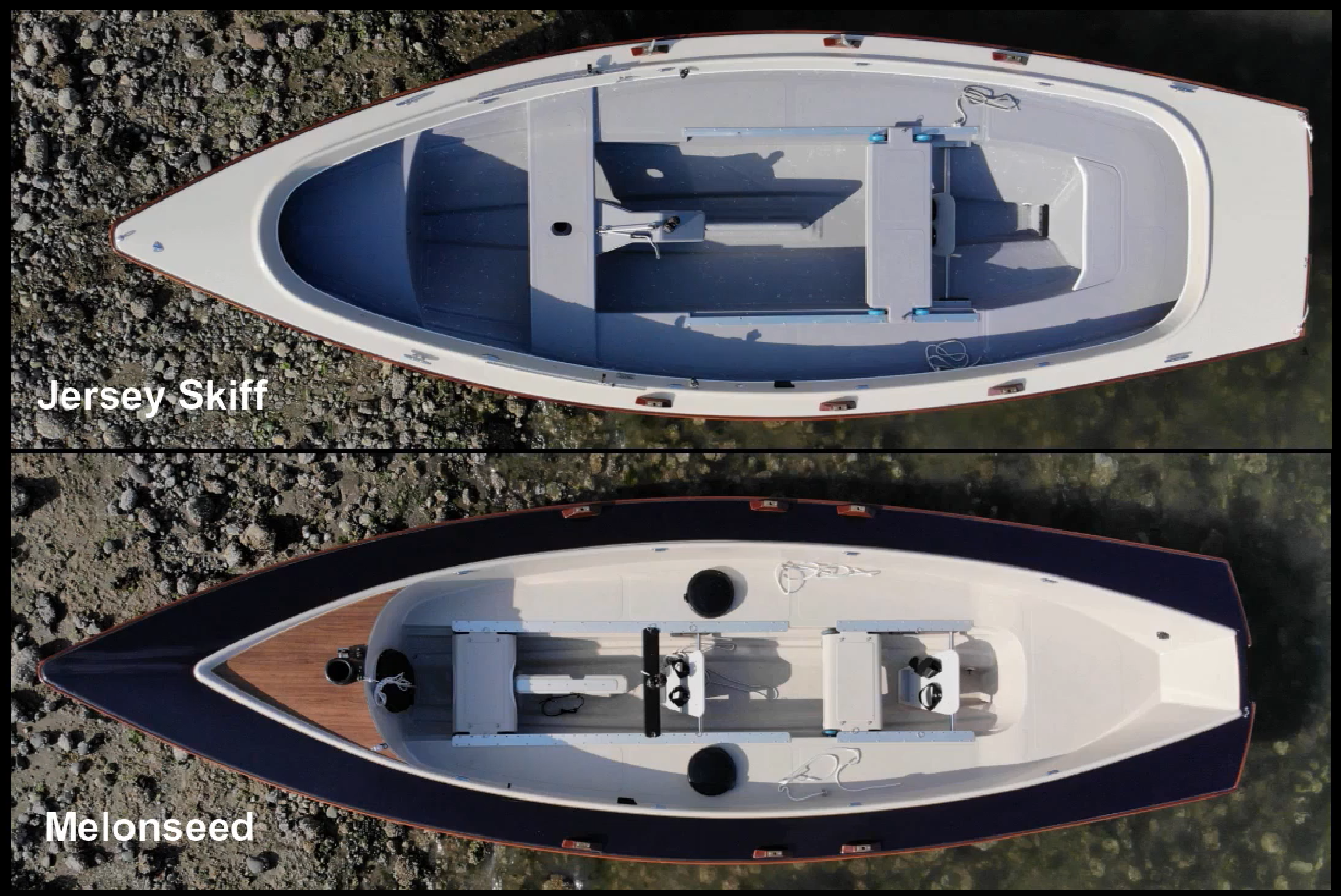 Jersey Skiff and Melonseed overhead view
