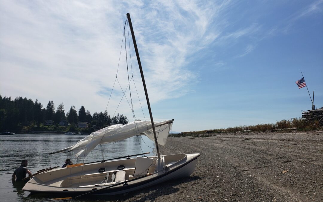 Salish Voyager Sailboat on the beach